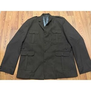 Madcap England Military Field Jacket Mens 44 Brown Safari Utility 4 Pocket Mod